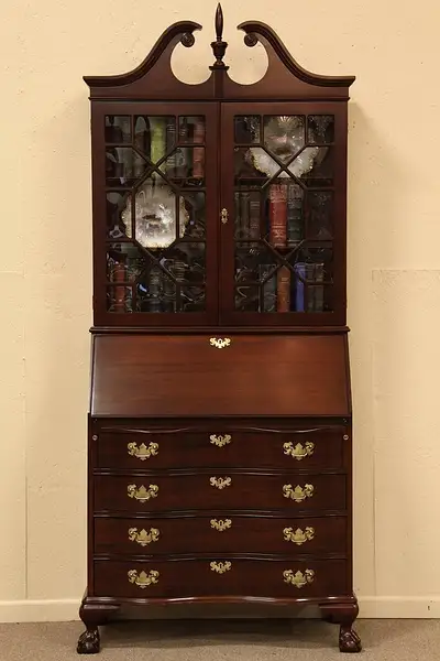 Main image of Georgian Chippendale Secretary Desk & Bookcase