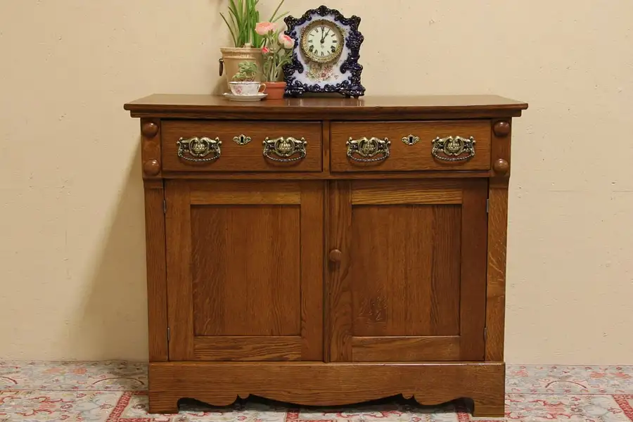 Main image of Oak Antique 1900 Sideboard, Server or Buffet