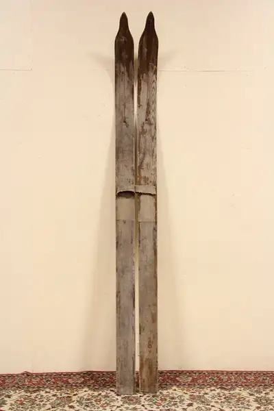 Main image of Pair of Oak 1930 Vintage Marsh Skis