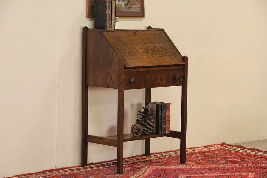 Main image of Arts & Crafts Mission Oak 1905 Antique Craftsman Secretary Desk