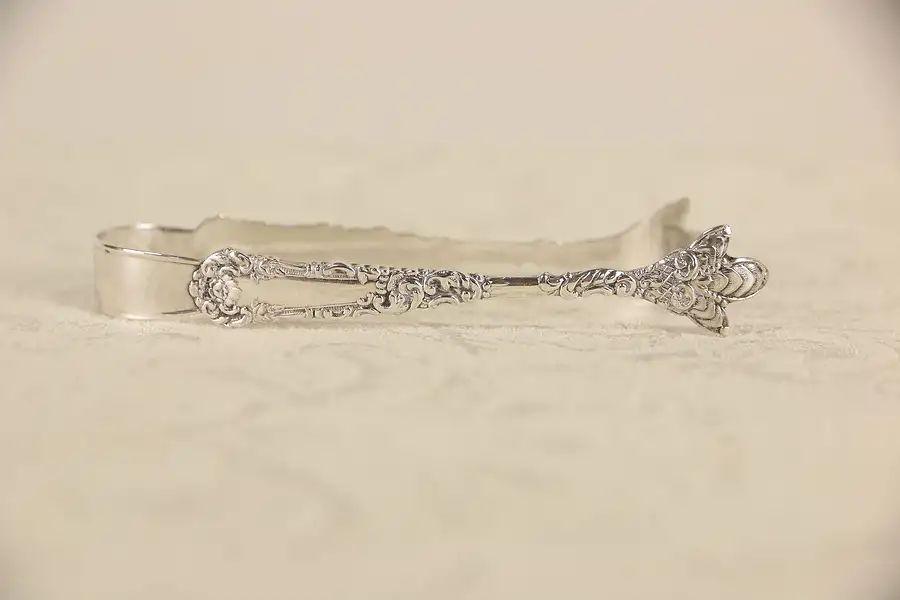 Main image of Rogers Signed Silverplate Antique 1890's Sugar Cube Tongs
