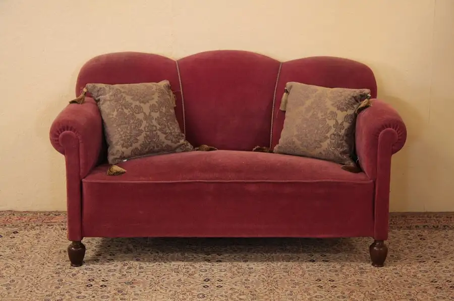 Main image of Art Deco Red Mohair Sofa