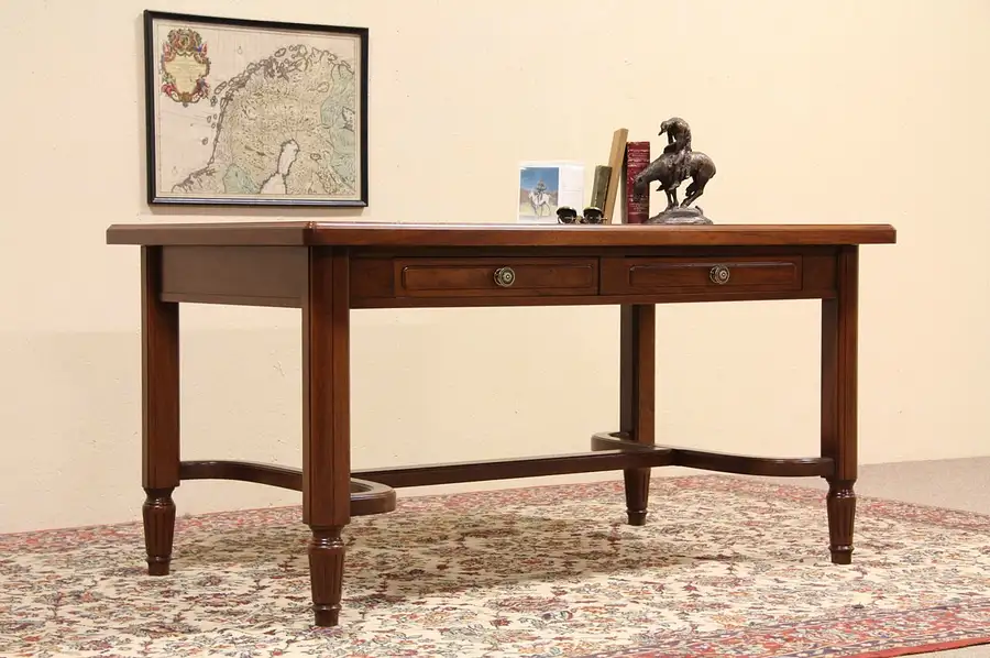 Main image of Traditional 1930's Library Table or Writing Desk.