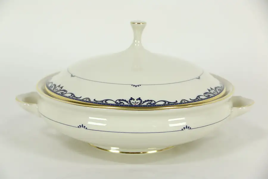 Main image of Lenox Liberty Pattern Covered Serving Bowl, Hand Painted