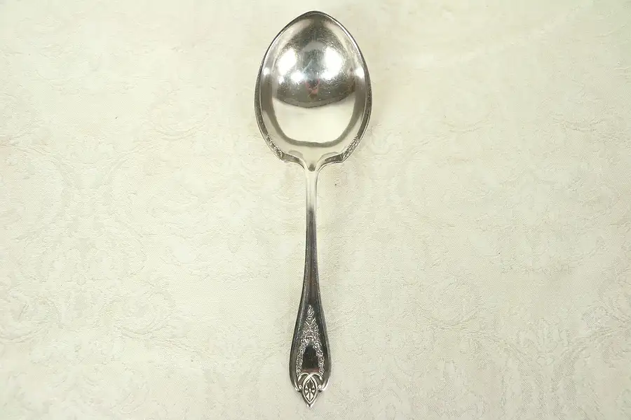 Main image of Rogers Old Colony Antique Silverplate Dressing or Stuffing Serving Spoon
