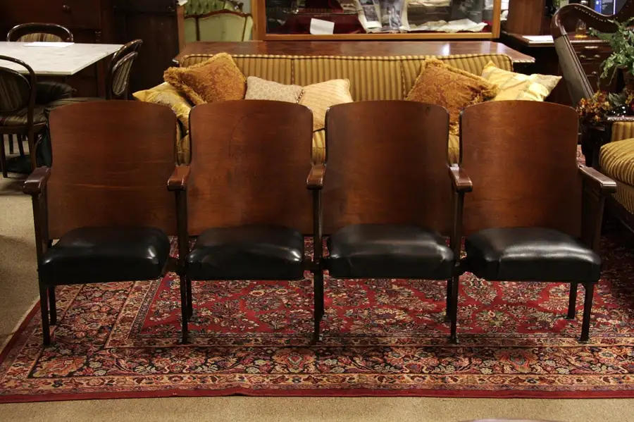 Main image of Antique 1920's Theater Seats, Set of 4
