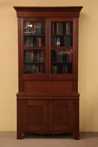 Main image of Empire Country Walnut Secretary Desk, Bookcase