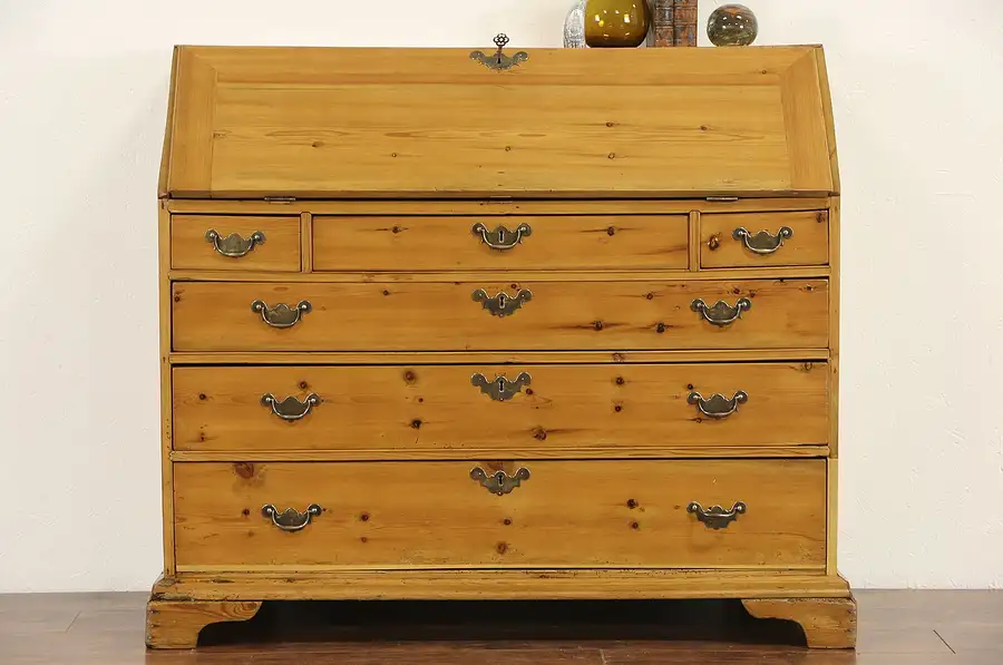 Main image of Irish Country Pine 1850's Antique Secretary Desk, Secret Compartments