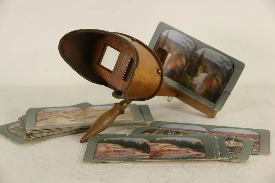 Main image of Stereoscope Antique Pat. 1895, 30 Original Views Cards