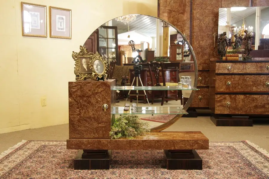 Main image of Art Deco Pearl & Rosewood Vanity or Bar Cabinet