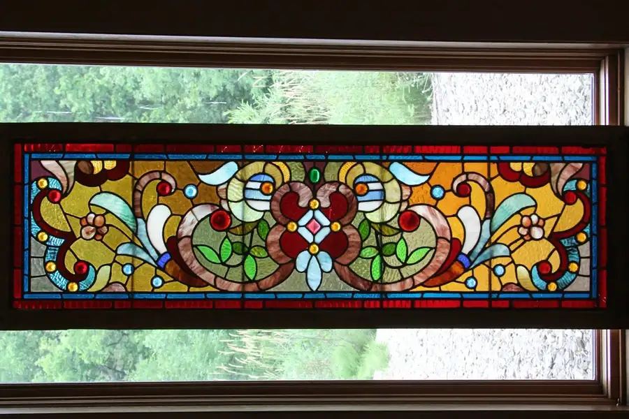 Main image of Stained Glass Antique Leaded Window, Jewels