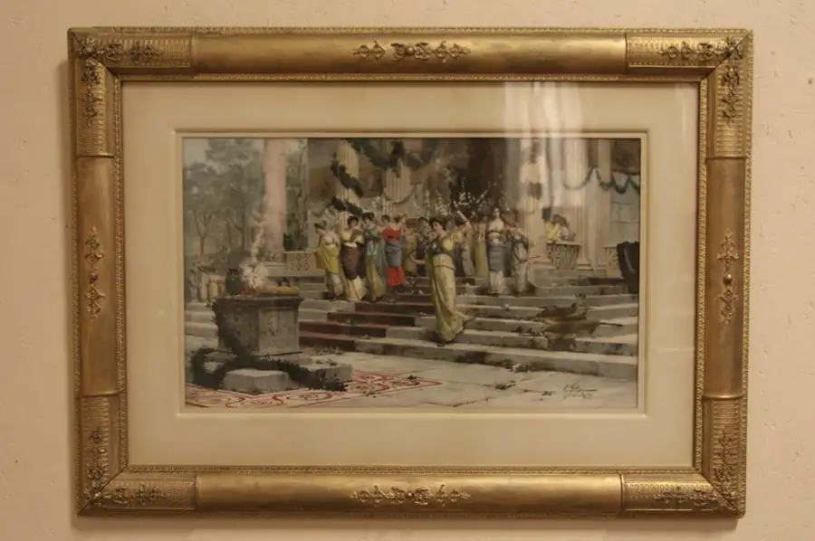 Main image of Vestal Virgins, E. Forti Rome 1880's Colored Print