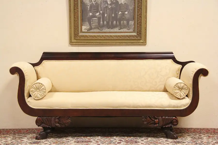 Main image of American Empire 1825 Era Lion Paw and Cornucopia Sofa