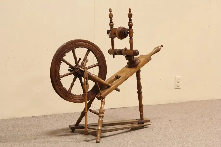 Main image of Spinning Wheel for Wool, 1860 Antique