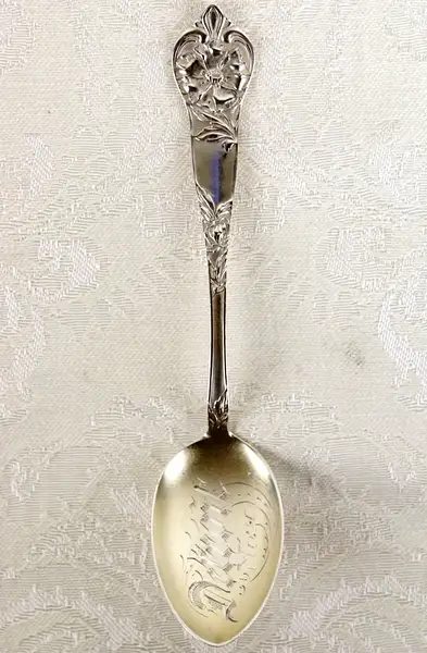 Main image of Detroit Mich. Sterling Silver 1890's Antique Souvenir Spoon