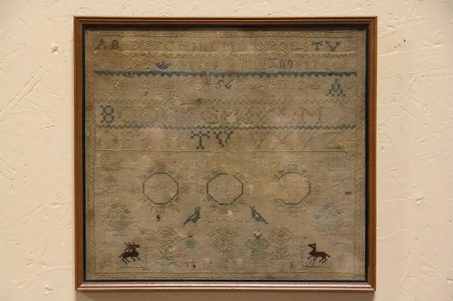Main image of Stitchery Sampler Dated 1789, Worn & Faded