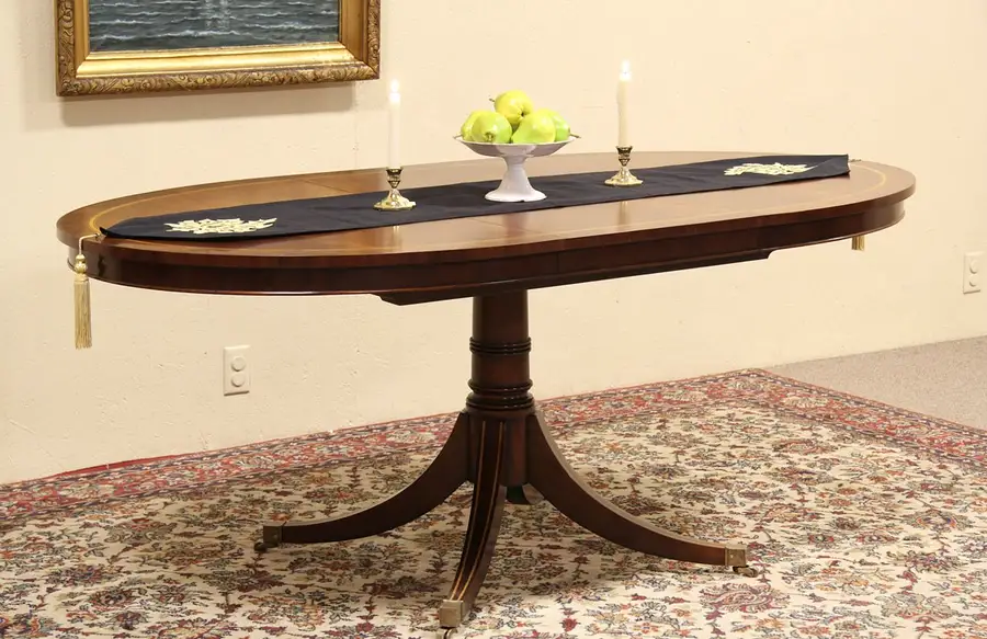 Main image of Apartment or Breakfast Size Banded Dining Table with Leaf