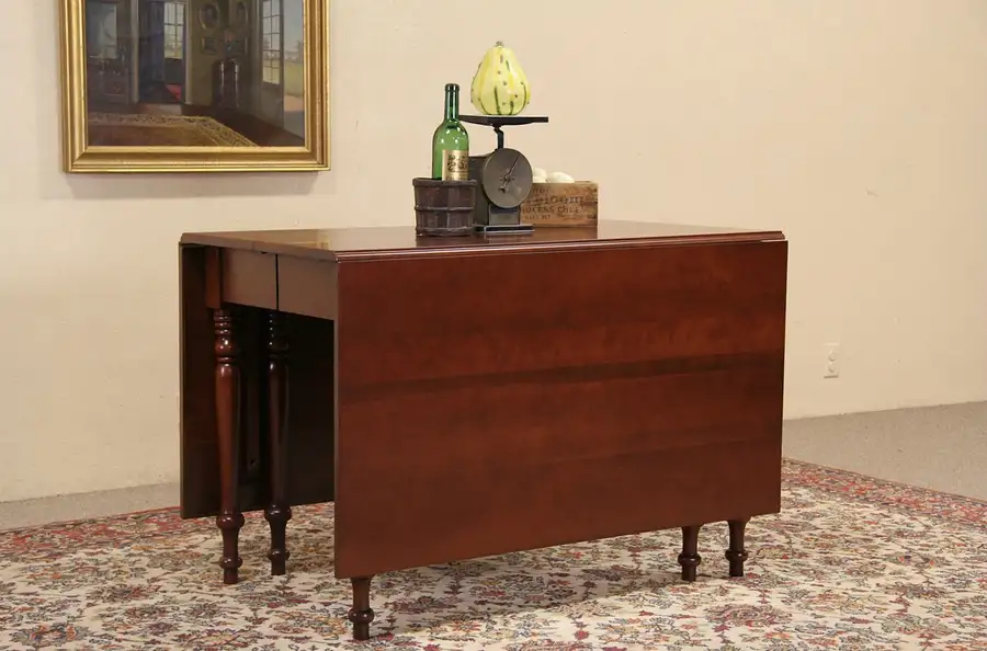 Main image of Cherry 1930's Vintage Gate Leg Drop Leaf Sofa or Dining Table, 2 leaves