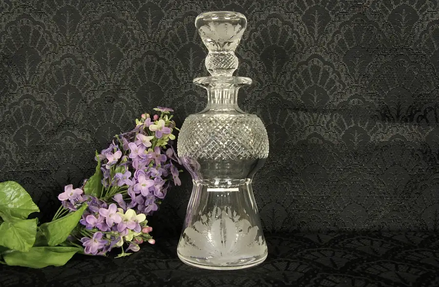 Main image of Edinburgh Thistle Signed 8" Cut Scottish Crystal Decanter & Stopper