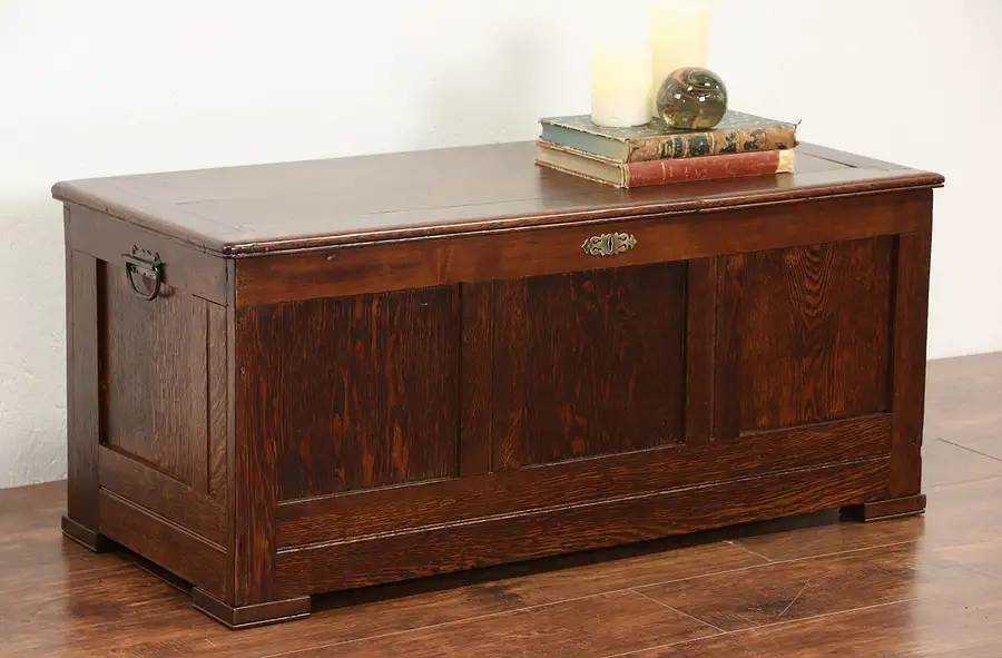 Main image of Oak 1900 Antique Blanket Chest, Trunk or Bench