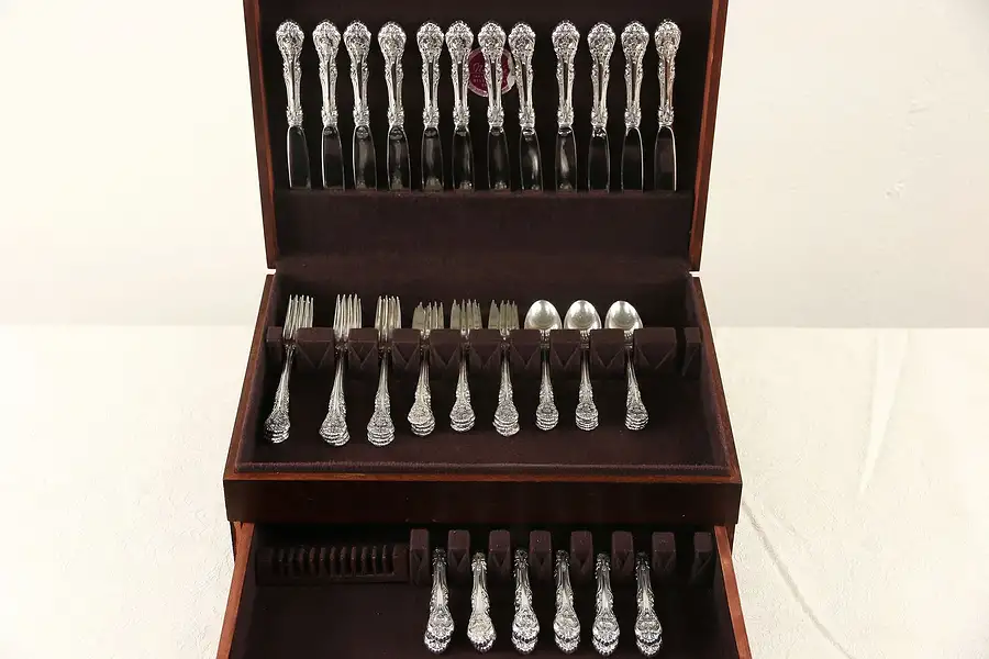 Main image of King Edward Gorham 5 pc. Place Settings Sterling Silver Set for 12, No Mono