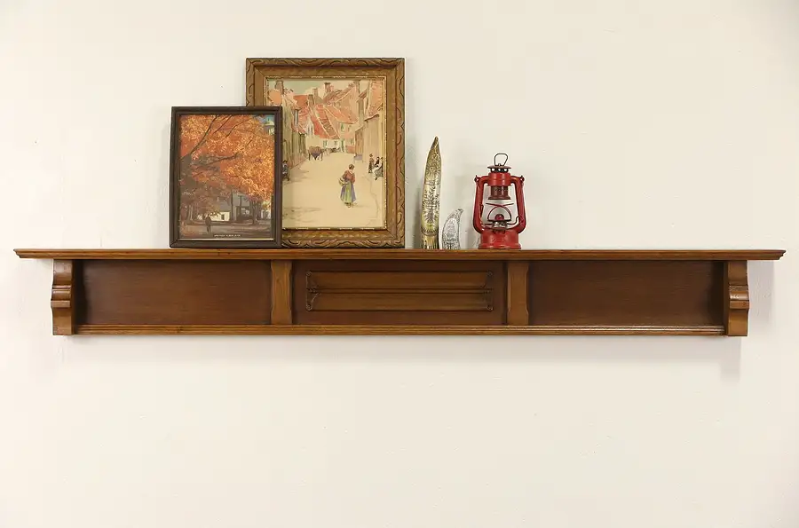 Main image of Dutch 1915 Antique Oak Architectural Fragment Shelf or Mantel