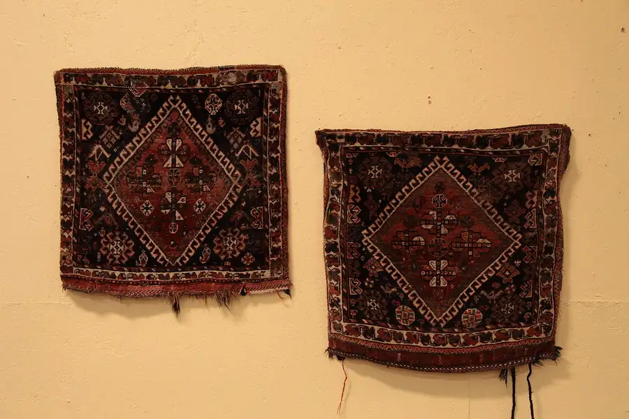 Main image of Pair of Oriental Rug Camel Saddle Bags or Pillows
