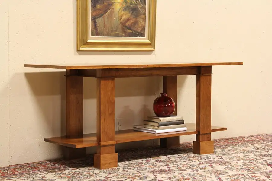 Main image of Craftsman Style Cherry Sofa, Hall or TV Console Table