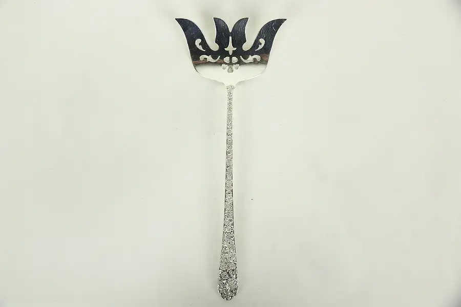 Main image of Fish Serving Fork, Bridal Bouquet Sterling Silver by Alvin, like Repousse