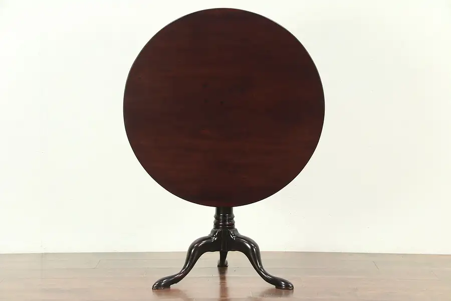 Main image of Tilt Top Antique Mahogany Birdcage Tea, Breakfast or Lamp Table, England