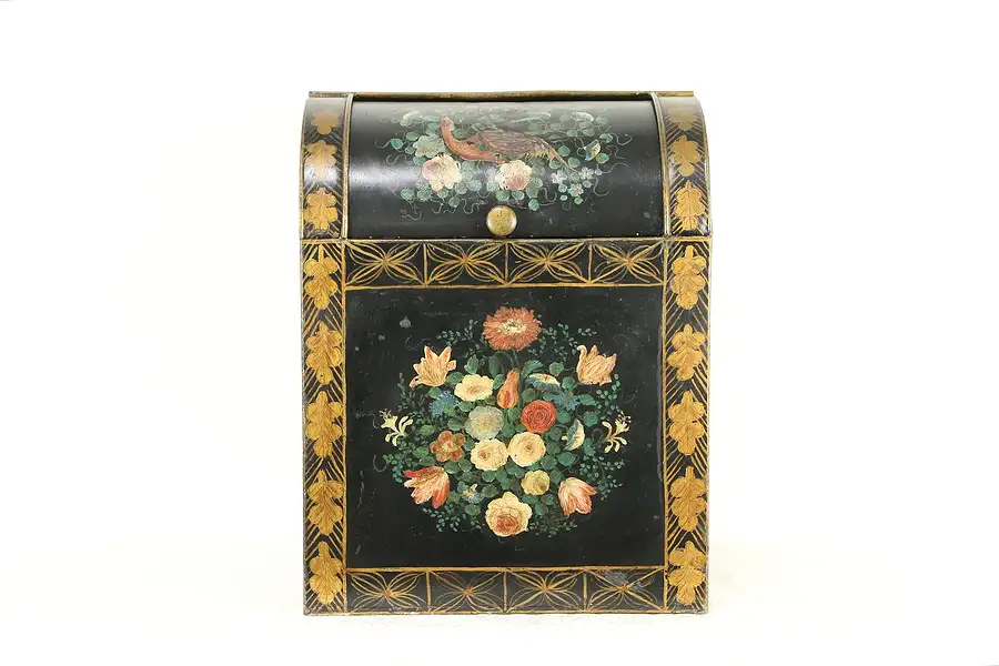 Main image of Victorian Painted Tin Antique Store Tea or Coffee Bin, Caddy or Hopper