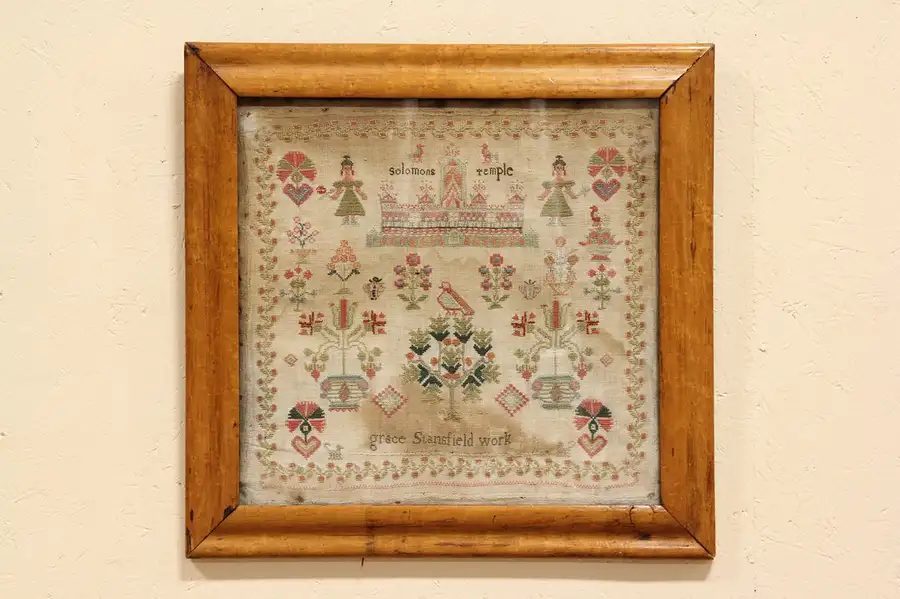 Main image of Solomon's Temple Antique 1830 Sampler