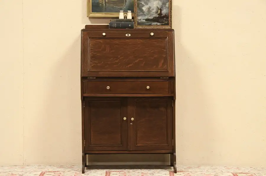 Main image of Arts & Crafts Oak Antique 1920 Secretary Desk