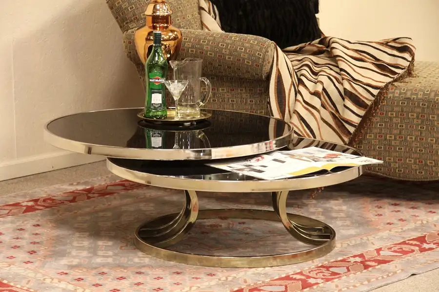 Main image of Pace Collection? Swivel Glass Coffee Table