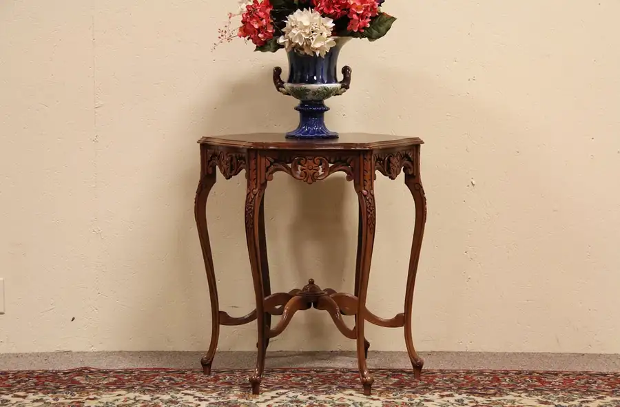 Main image of Carved Lamp or Center Table, Starburst Top