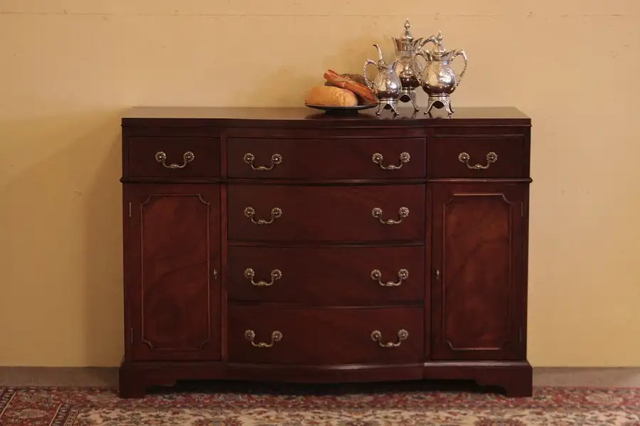Main image of Federal Mahogany Bow Front Sideboard Buffet