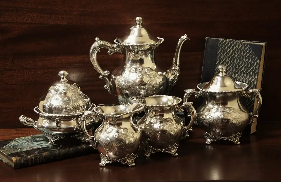 Main image of Victorian 5 Piece Silverplate Tea or Coffee Set