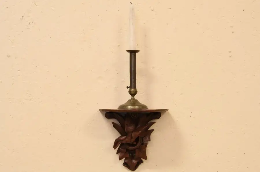 Main image of Black Forest Carved Bird Nest Shelf