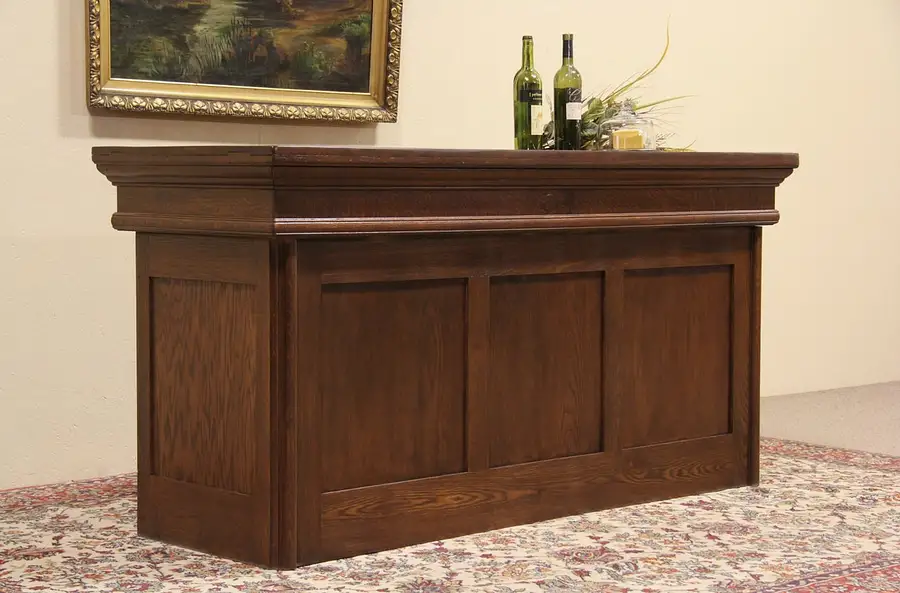 Main image of Oak 1895 Antique Signed Oshkosh, WI Store Counter