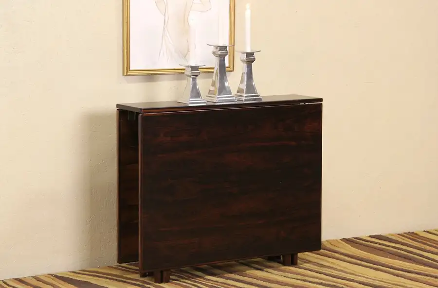 Main image of Midcentury Danish Modern Rosewood Drop Leaf Sofa, Serving or Dining Table