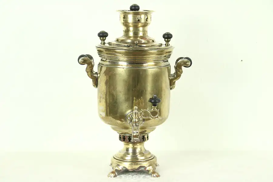 Main image of Russian Brass Antique 1890's Samovar or Tea Kettle