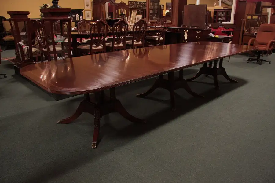 Main image of Georgian 14' Dining or Conference Table, Banded Top