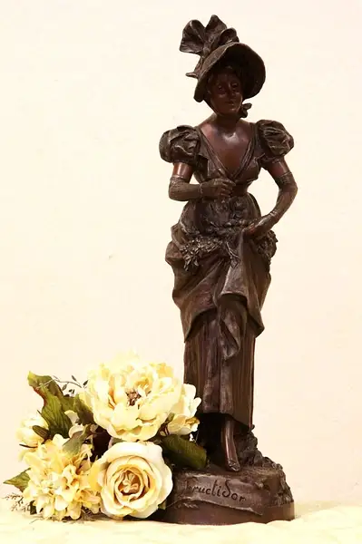 Main image of Fructidor Antique Signed Rigual Statue Young Woman