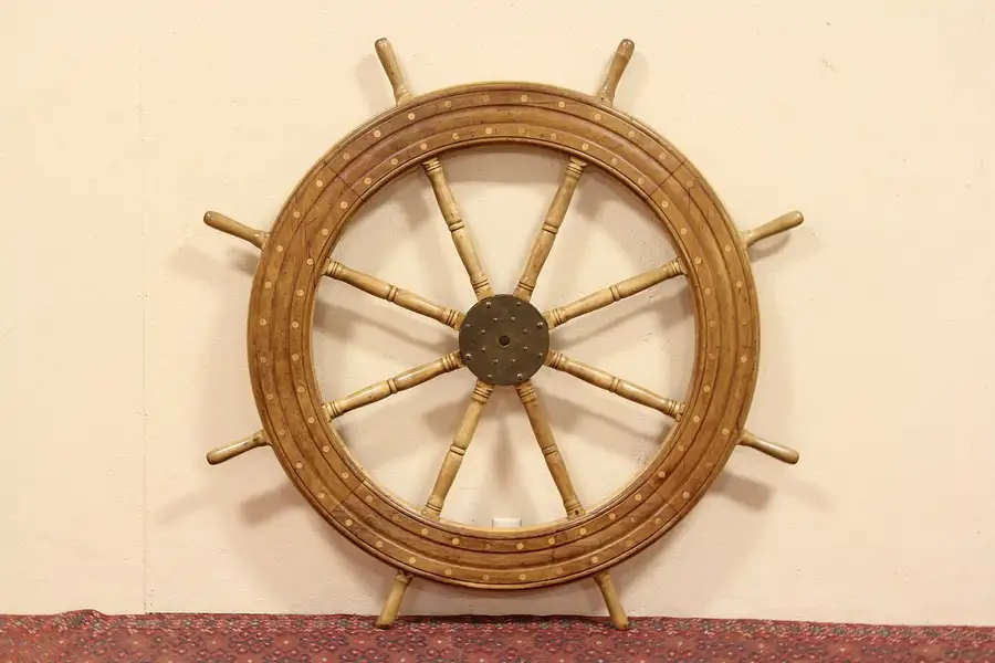 Main image of Great Lakes Steamer Maple & Cherry Ship Wheel