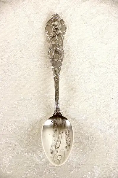 Main image of Milwaukee Sterling Silver 1900 Antique Souvenir Spoon, Juneau & Sights