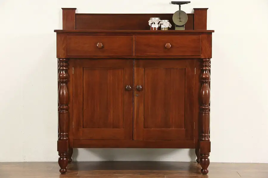 Main image of American Empire Mahogany 1820's Antique Sideboard Server or Buffet