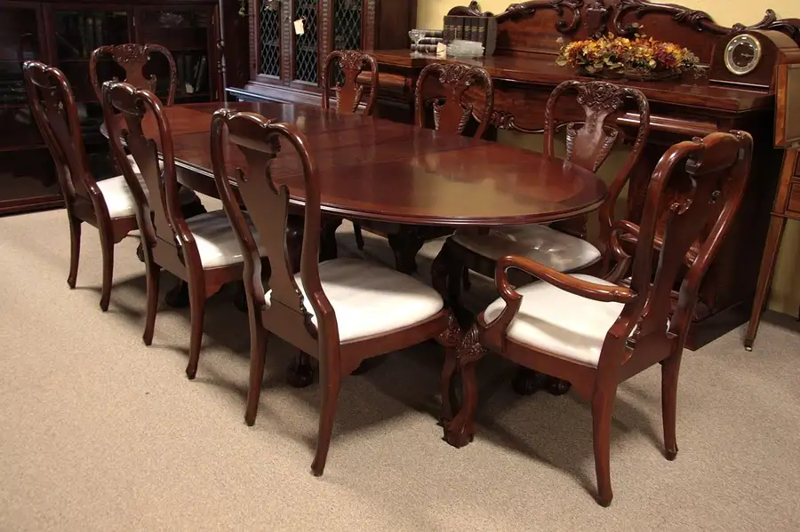Main image of Georgian Chippendale Carved Mahogany Dining Table