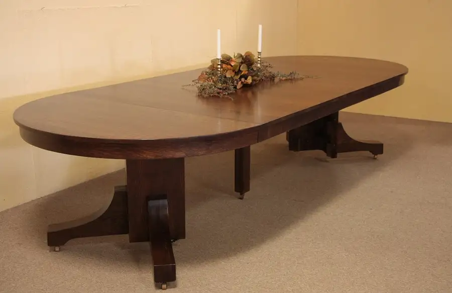Main image of Arts & Crafts Mission Oak Round 54" Dining Table