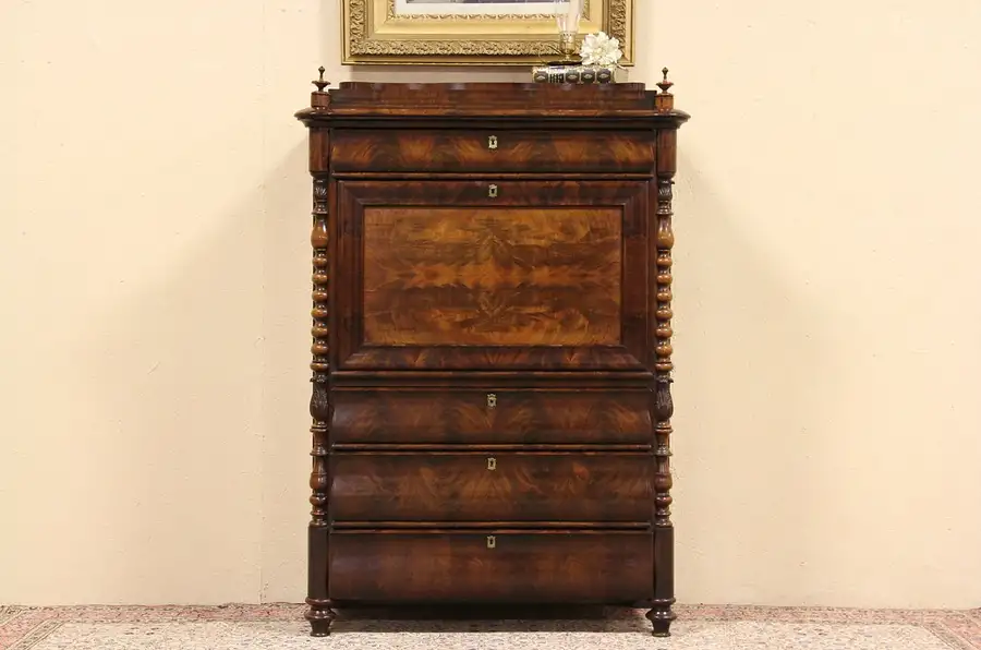 Main image of Empire Biedermeier Antique 1870 Secretary Desk