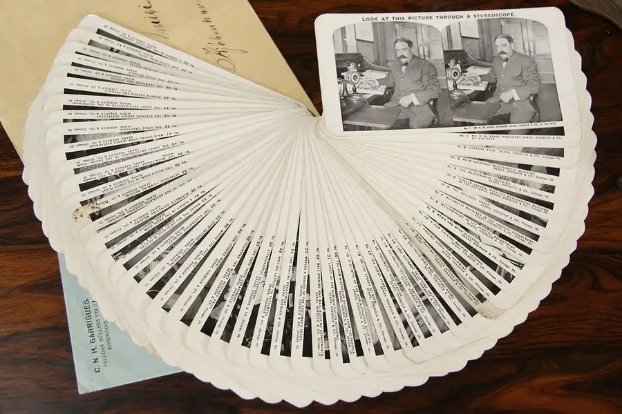 Main image of Set of 50 Early Stereo Views 1900's Stereoscope of Sears, Chicago